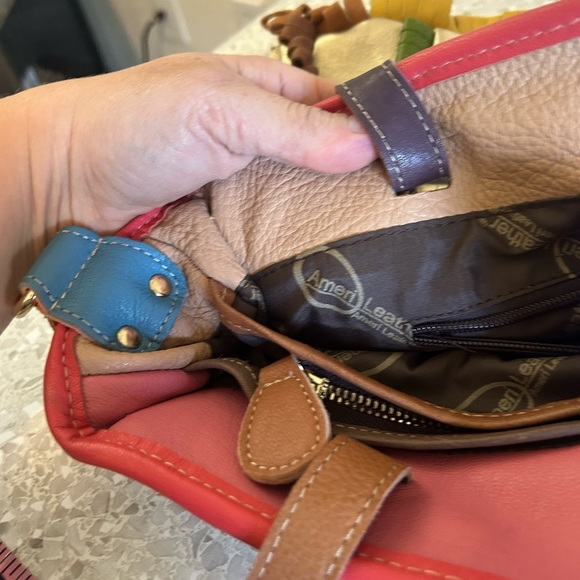 Amerileather Rainbow Shoulder Bag Womens Metallic Leather - Picture 6 of 11